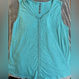 Kuhl Woman’s Embroidered Turquoise Tank Top; Size Large